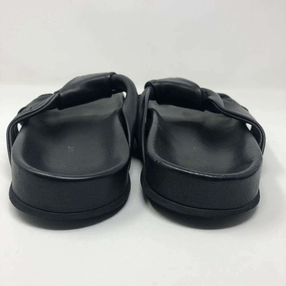 Jenni Kayne Leather Knot Sandal Womens 41 US 10.5 Black Chunky Romantic Boho
